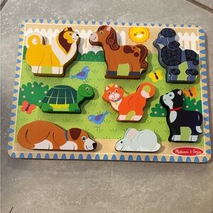 Melissa & Doug Wooden Animal Puzzle - Yellow, Brown, Green